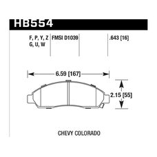 Колодки тормозные HB554F.643 HAWK HPS