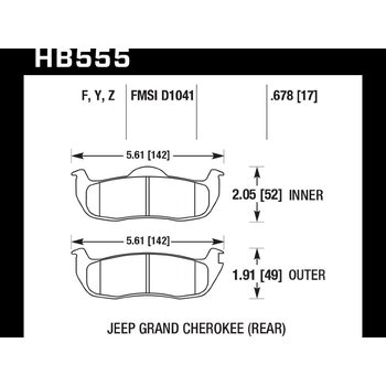 Колодки тормозные HB555F.678 HAWK HPS
