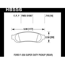 Колодки тормозные HB556P.710 HAWK SuperDuty задние Ford F-250 / F-350