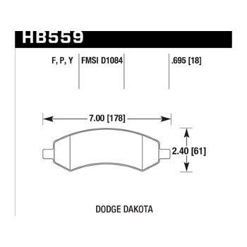 Колодки тормозные HB559P.695 HAWK SuperDuty; 18mm