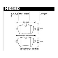 Колодки тормозные HB560B.677 HAWK HPS 5.0; 17mm