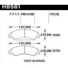 Колодки тормозные HB561Y.710 HAWK LTS передние CADILLAC Escalade / Chevrolet Tahoe