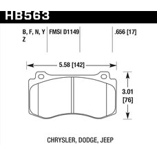 Колодки тормозные HB563Y.656 HAWK LTS Jeep Cherokee SRT8 2006-2010