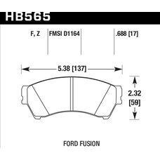 Колодки тормозные HB565F.688 HAWK HPS Mazda 6; Ford Fusion;
