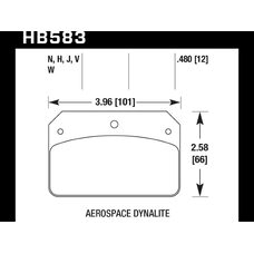 Колодки тормозные HB583J.480 HAWK DR-97 Aerospace Dynalite .218 in. Hole 12 mm