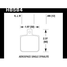 Колодки тормозные HB584W.485 HAWK DTC-30 Aerospace Single Dynalite .218 in. Hole 12 mm