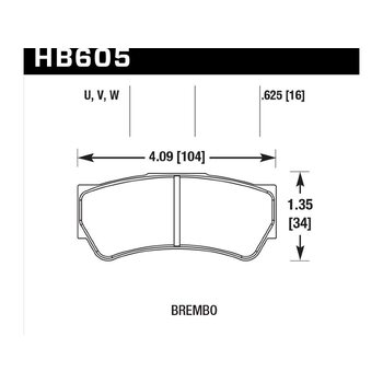 Колодки тормозные HB605Q.625 HAWK DTC-80; Brembo F3 16mm