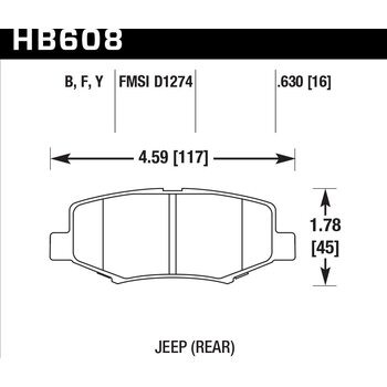 Колодки тормозные HB608B.630 HAWK Street 5.0 задние JEEP