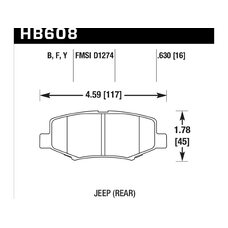 Колодки тормозные HB608F.630 HAWK HPS задние JEEP