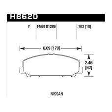 Колодки тормозные HB620Y.703 HAWK LTS передние INFINITI QX56 2007-13 ; QX80; NISSAN ARMADA; TITAN