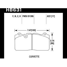 Колодки тормозные HB631N.622 HAWK HP Plus