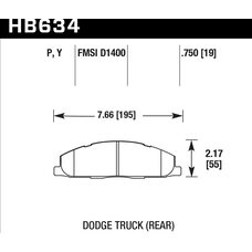 Колодки тормозные HB634P.750 HAWK SuperDuty задн. Dodge RAM 2500