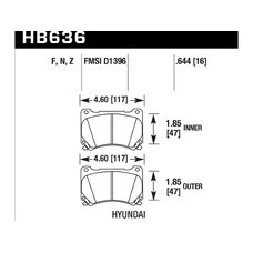 Колодки тормозные HB636N.644 HAWK HP Plus