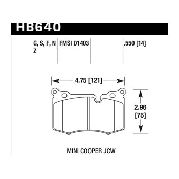 Колодки тормозные HB640B.550