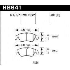 Колодки тормозные HB641N.696 HAWK HP Plus Audi A5, A4 (1LA), Q5