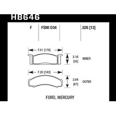 Колодки тормозные HB646F.526 HAWK HPS