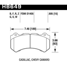 Колодки тормозные HB649B.605 HAWK Street 5.0 Jeep SRT8 2012-2014, AUDI 4F RS6 (BREMBO), RANGE ROVER