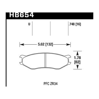 Колодки тормозные HB654U.748 HAWK DTC-70 PFC ZR34 19 mm