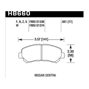 Колодки тормозные HB660B.661