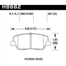 Колодки тормозные HB662N.587 HAWK HP Plus