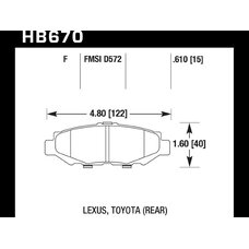 Колодки тормозные HB670F.610 HAWK HPS