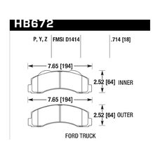 Колодки тормозные HB672Z.714 HAWK Perf. Ceramic, Ford F-150 2010-2013