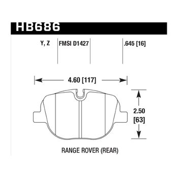 Колодки тормозные HB686Z.645 HAWK Perf. Ceramic задние Range Rover Supercharged/Sport 2010-2013