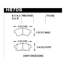 Колодки тормозные HB706N.714 HAWK HP Plus