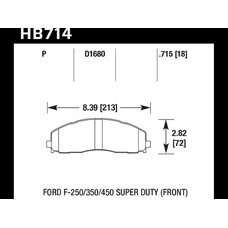 Колодки тормозные HB714P.715 HAWK SuperDuty; 18mm