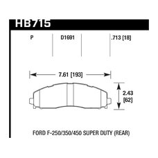Колодки тормозные HB715P.713 HAWK SuperDuty; 18mm