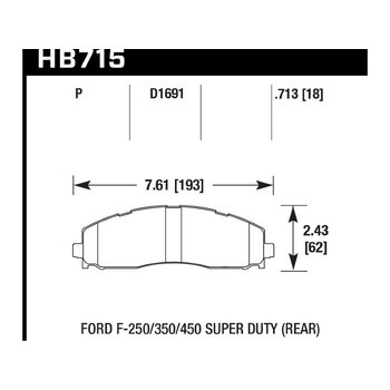 Колодки тормозные HB715P.713 HAWK SuperDuty; 18mm