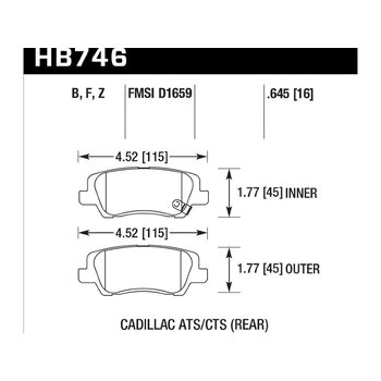 Колодки тормозные HB746B.645 HAWK HPS 5.0; 17mm