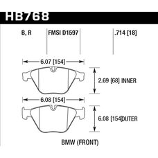 Колодки тормозные HB768B.714 HAWK HPS 5.0; 18mm перед BMW 5 F10