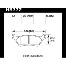 Колодки тормозные HB772Y.654 HAWK LTS; 17mm