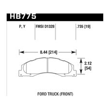 Колодки тормозные HB775Y.735 HAWK LTS; 19mm