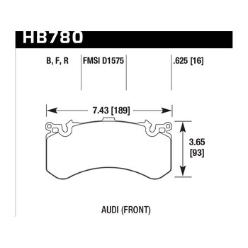Колодки тормозные HB780B.625 HAWK HPS 5.0; перед AUDI A6, S6, A7 4G; A8 S8 4H; PR 1LU, 1LX, 1LN