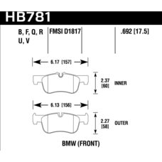 Колодки тормозные HB781V.692 HAWK DTC-50 BMW (Front)