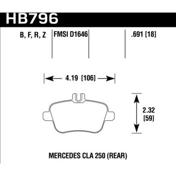 Колодки тормозные HB796Z.691 HAWK PC