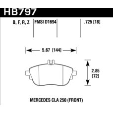 Колодки тормозные HB797B.725 HAWK HPS 5.0