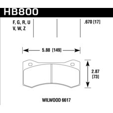 Колодки тормозные HB800V.670 HAWK DTC-50 Willwod 6617