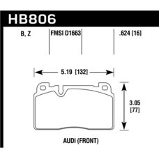 Колодки тормозные HB806Z.624 HAWK PC