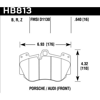 Колодки тормозные HB813R.640 HAWK Street Race Porsche Cayenne Turbo передние