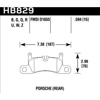 Колодки тормозные HB829B.594 HAWK HPS 5.0 Porsche 911; Cayenne; Boxter задние