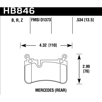 Колодки тормозные HB846B.534 MERCEDES-BENZ C63 AMG (204, 218)