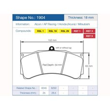 Колодки тормозные 1904-RST3 PAGID RST3