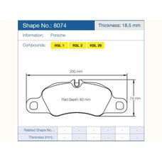 Колодки тормозные 8074-RSL2 PAGID RSL2
