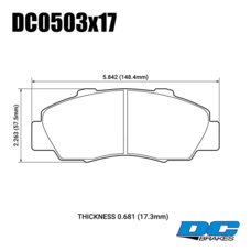 Колодки тормозные DC0503E17 DC Brakes RT.2, передние HONDA