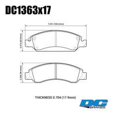 Колодки тормозные DC1363R17 DC Brakes Street HD+ Cadillac Escalade, Chevrolet TAHOE перед 2015-2020