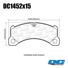 Колодки тормозные DC1452R15 DC Brakes Street HD+, перед Porsche Cayenne 2010-> ; MACAN 3.0S; 350x34m