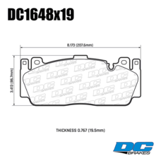 Колодки тормозные DC1648E19 DC Brakes  RT.2 переднние BMW M5 F10; M6 F13; M2 F87 M Sport